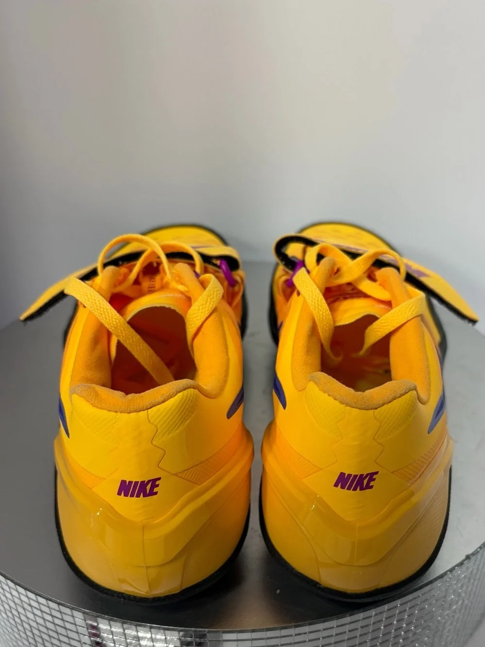Nike Kids Yellow and Purple Hook-and-Loop Sneakers size 7 Youths new w/out box